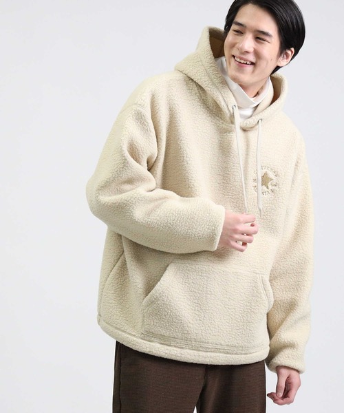 CONVERSE(コンバース)の「【CONVERSE】シープボアパーカー(パーカー・メンズ・ブラック/ベージュ/オフホワイト・M/L/XL)」の5枚目の写真