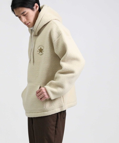 CONVERSE(コンバース)の「【CONVERSE】シープボアパーカー(パーカー・メンズ・ブラック/ベージュ/オフホワイト・M/L/XL)」の6枚目の写真