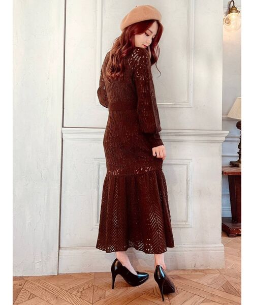 RESEXXY（リゼクシー）の「モヘアライクニットワンピース（ワンピース・レディース・ベージュ/ブラウン/オフホワイト・FREE）」の9枚目の写真