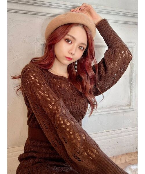 RESEXXY（リゼクシー）の「モヘアライクニットワンピース（ワンピース・レディース・ベージュ/ブラウン/オフホワイト・FREE）」の11枚目の写真