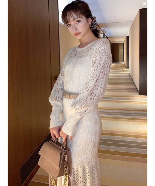 RESEXXY（リゼクシー）の「モヘアライクニットワンピース（ワンピース・レディース・ベージュ/ブラウン/オフホワイト・FREE）」の18枚目の写真