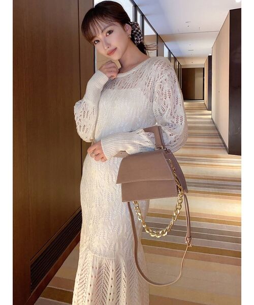 RESEXXY（リゼクシー）の「モヘアライクニットワンピース（ワンピース・レディース・ベージュ/ブラウン/オフホワイト・FREE）」の19枚目の写真