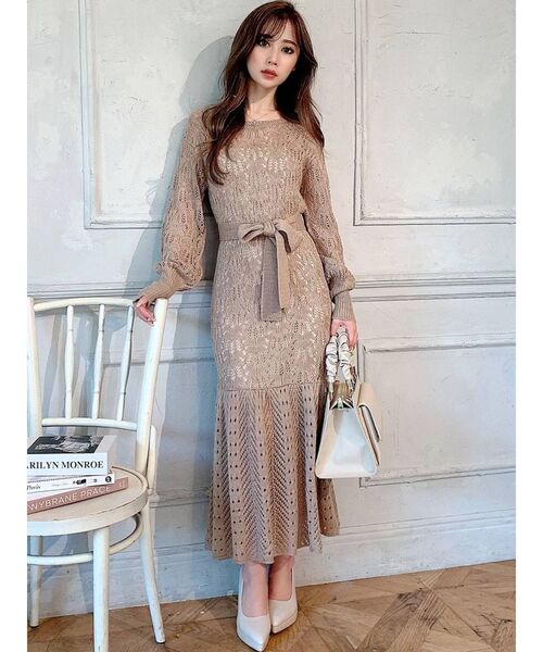 RESEXXY（リゼクシー）の「モヘアライクニットワンピース（ワンピース・レディース・ベージュ/ブラウン/オフホワイト・FREE）」の20枚目の写真