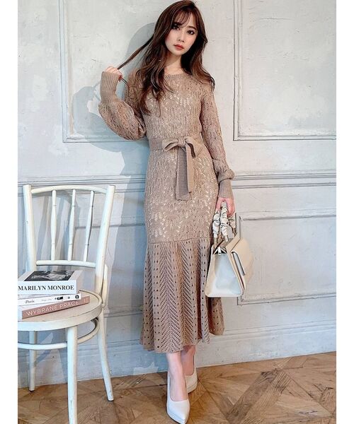 RESEXXY（リゼクシー）の「モヘアライクニットワンピース（ワンピース・レディース・ベージュ/ブラウン/オフホワイト・FREE）」の21枚目の写真