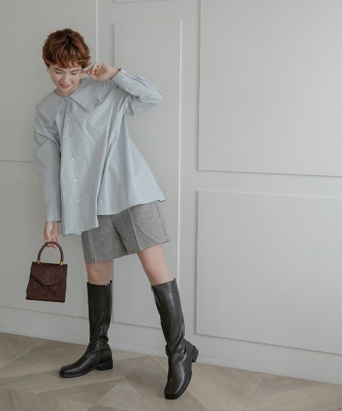 tukn.（トゥクン）の「お上品にころんと。スエードハンドバッグ（ショルダーバッグ・レディース・グリーン/ブラウン/キャメル・FREE）」の8枚目の写真