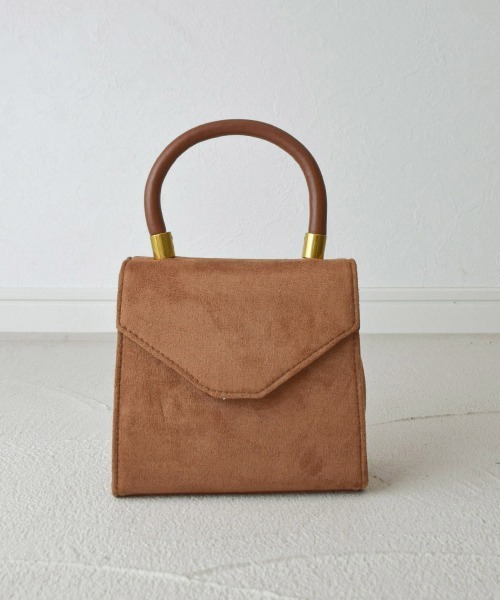 tukn.（トゥクン）の「お上品にころんと。スエードハンドバッグ（ショルダーバッグ・レディース・グリーン/ブラウン/キャメル・FREE）」の14枚目の写真