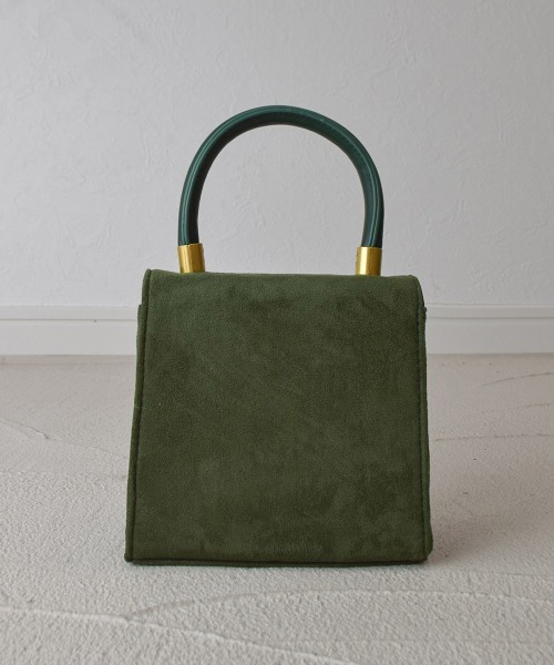 tukn.（トゥクン）の「お上品にころんと。スエードハンドバッグ（ショルダーバッグ・レディース・グリーン/ブラウン/キャメル・FREE）」の18枚目の写真
