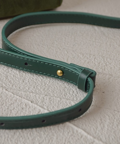 tukn.（トゥクン）の「お上品にころんと。スエードハンドバッグ（ショルダーバッグ・レディース・グリーン/ブラウン/キャメル・FREE）」の21枚目の写真