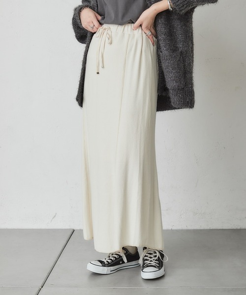 CIAOPANIC TYPY（チャオパニックティピー）の「ニットソーリブマーメイドスカート（スカート・レディース・ベージュ/ブルー/ブラック/オフホワイト・ONE SIZE）」の2枚目の写真
