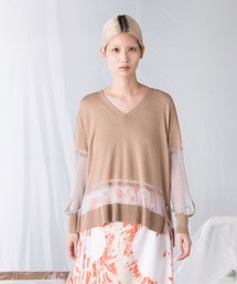 V-NECK SHEER KNIT / Vネックシアーニット