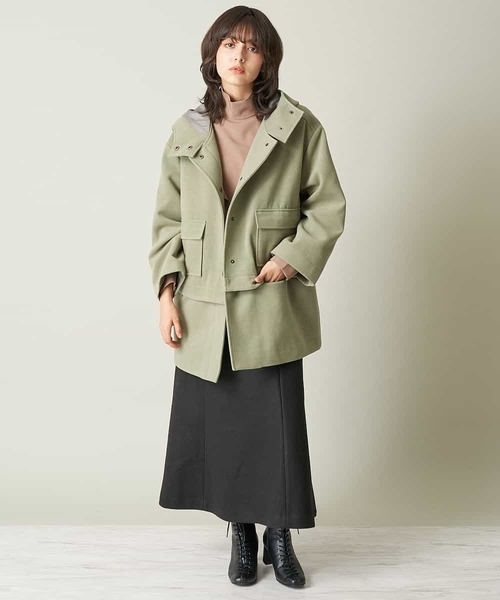 A de a.v.v（アードアー・ヴェ・ヴェ）の「（2WAY仕様）フェイクウールフーテッドコート（ブルゾン・レディース・ベージュ/カーキ・39）」の6枚目の写真