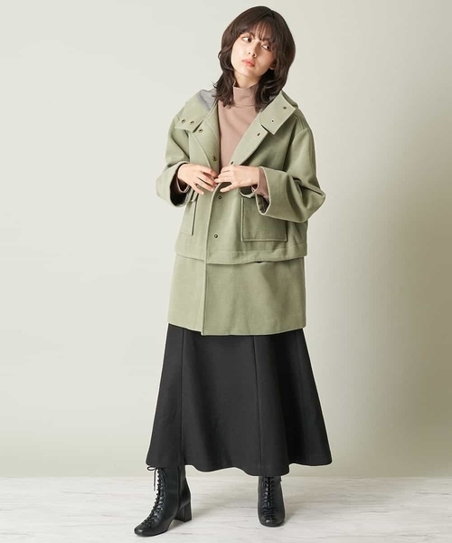 A de a.v.v（アードアー・ヴェ・ヴェ）の「（2WAY仕様）フェイクウールフーテッドコート（ブルゾン・レディース・ベージュ/カーキ・39）」の7枚目の写真