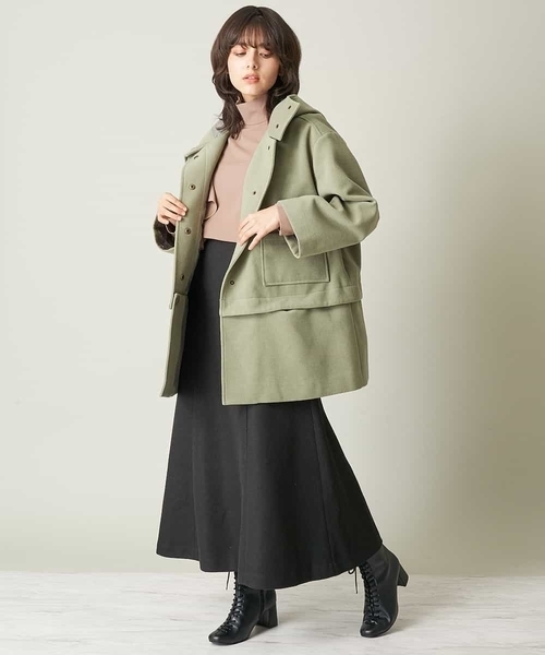 A de a.v.v（アードアー・ヴェ・ヴェ）の「（2WAY仕様）フェイクウールフーテッドコート（ブルゾン・レディース・ベージュ/カーキ・39）」の8枚目の写真