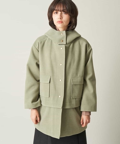 A de a.v.v（アードアー・ヴェ・ヴェ）の「（2WAY仕様）フェイクウールフーテッドコート（ブルゾン・レディース・ベージュ/カーキ・39）」の12枚目の写真