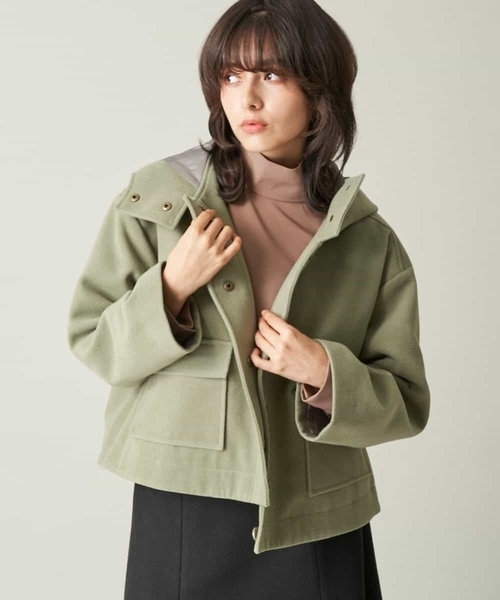A de a.v.v（アードアー・ヴェ・ヴェ）の「（2WAY仕様）フェイクウールフーテッドコート（ブルゾン・レディース・ベージュ/カーキ・39）」の13枚目の写真