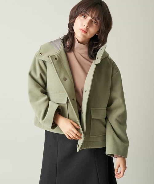 A de a.v.v（アードアー・ヴェ・ヴェ）の「（2WAY仕様）フェイクウールフーテッドコート（ブルゾン・レディース・ベージュ/カーキ・39）」の14枚目の写真