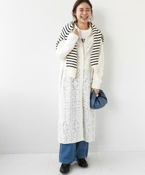 JOURNAL STANDARD relume（ジャーナルスタンダード　レリューム）の「ミックスレースシャツワンピース◆（シャツワンピース・レディース・ナチュラル・FREE）」の4枚目の写真