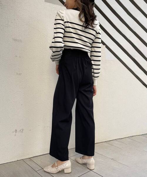 MAJESTIC LEGON（マジェスティックレゴン）の「襟付きボーターニット（ニット/セーター・レディース・オフホワイト/ネイビー/ブラック・MEDIUM）」の16枚目の写真