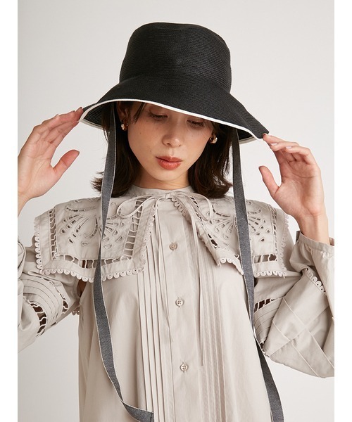 SNIDEL（スナイデル）の「バイカラーハット（ハット・レディース・ベージュ/ブラック・FREE）」の9枚目の写真