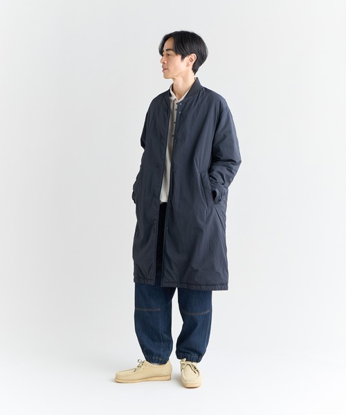 NANGA(ナンガ)の「RIB COLLAR SOFT DOWN COAT/リブカラー ソフトダウンコート(ダウンジャケット/コート・メンズ・ブラック/ベージュ/カーキ/ネイビー/グレー/セージグリーン/グリーン/イエロー・L/M/S/XL/2XL)」の11枚目の写真