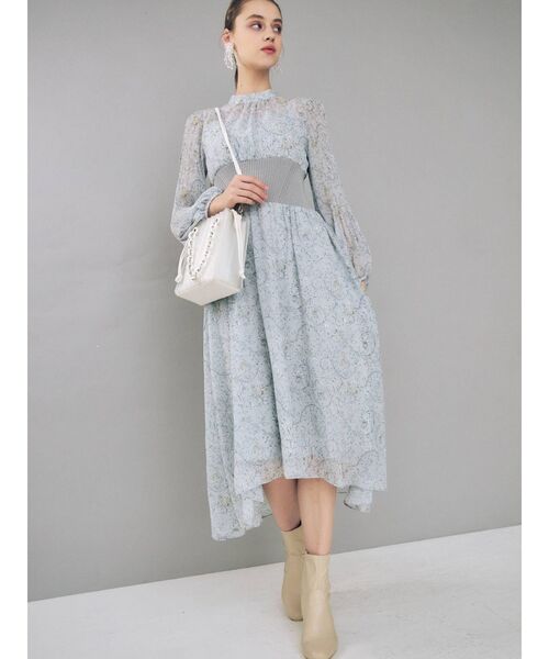 MERCURYDUO(マーキュリーデュオ)の「フラワーウエストリブ切替ワンピース(ワンピース・レディース・アイボリー/ピンク/ライトブルー・SMALL/MEDIUM)」の16枚目の写真