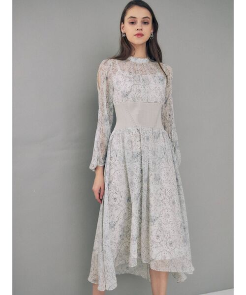 MERCURYDUO(マーキュリーデュオ)の「フラワーウエストリブ切替ワンピース(ワンピース・レディース・アイボリー/ピンク/ライトブルー・SMALL/MEDIUM)」の18枚目の写真