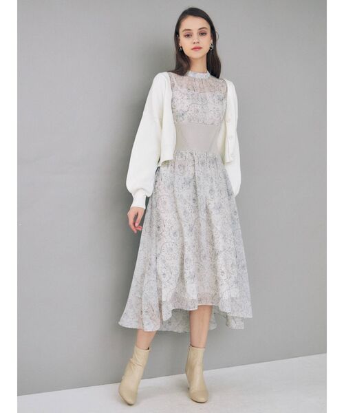 MERCURYDUO(マーキュリーデュオ)の「フラワーウエストリブ切替ワンピース(ワンピース・レディース・アイボリー/ピンク/ライトブルー・SMALL/MEDIUM)」の21枚目の写真