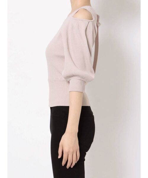 dazzlin(ダズリン)の「スクエアラインオープンリブニットトップス(ニット/セーター・レディース・オフホワイト/ブラック/パープル・FREE)」の21枚目の写真