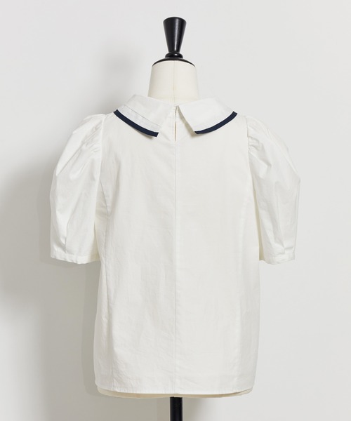NOELA(ノエラ)の「ゴールドパーツタイブラウス(シャツ/ブラウス・レディース・ベージュ/ネイビー/オフホワイト・フリー)」の12枚目の写真