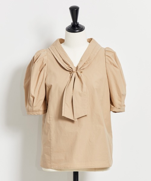 NOELA(ノエラ)の「ゴールドパーツタイブラウス(シャツ/ブラウス・レディース・ベージュ/ネイビー/オフホワイト・フリー)」の15枚目の写真