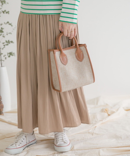 ITEMS URBANRESEARCH（アイテムズ アーバンリサーチ）の「2wayボックストート（トートバッグ・レディース・チャコールグレー/ブラウン/ベージュ・-）」の3枚目の写真