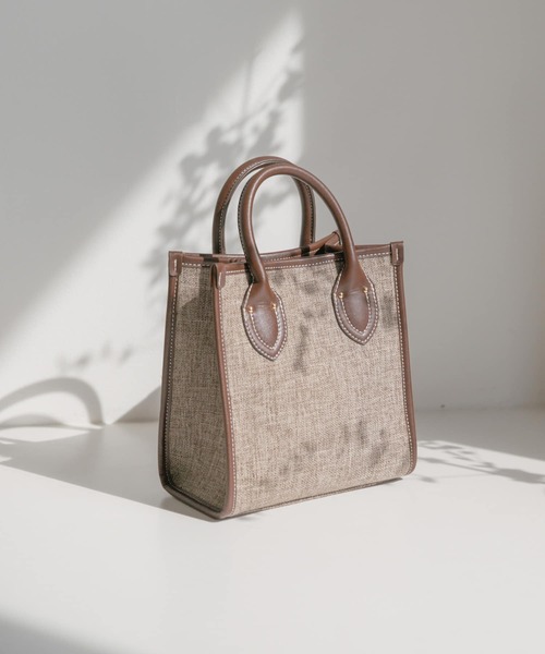 ITEMS URBANRESEARCH（アイテムズ アーバンリサーチ）の「2wayボックストート（トートバッグ・レディース・チャコールグレー/ブラウン/ベージュ・-）」の2枚目の写真