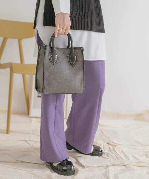 ITEMS URBANRESEARCH（アイテムズ アーバンリサーチ）の「2wayボックストート（トートバッグ・レディース・チャコールグレー/ブラウン/ベージュ・-）」の8枚目の写真