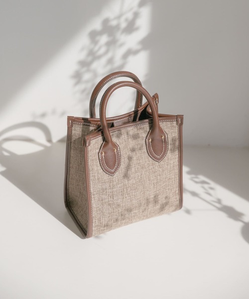 ITEMS URBANRESEARCH（アイテムズ アーバンリサーチ）の「2wayボックストート（トートバッグ・レディース・チャコールグレー/ブラウン/ベージュ・-）」の5枚目の写真