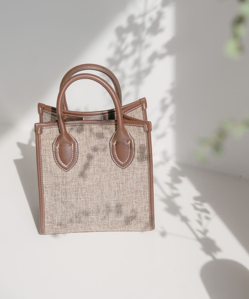 ITEMS URBANRESEARCH（アイテムズ アーバンリサーチ）の「2wayボックストート（トートバッグ・レディース・チャコールグレー/ブラウン/ベージュ・-）」の7枚目の写真