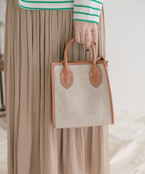 ITEMS URBANRESEARCH（アイテムズ アーバンリサーチ）の「2wayボックストート（トートバッグ・レディース・チャコールグレー/ブラウン/ベージュ・-）」の12枚目の写真