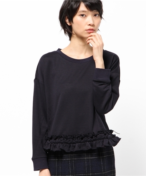 OUTLET（アウトレット）の「【mystic】裾フリルプルオーバー（Tシャツ/カットソー・レディース・グレー/ネイビー/ブラック・FREE）」の3枚目の写真