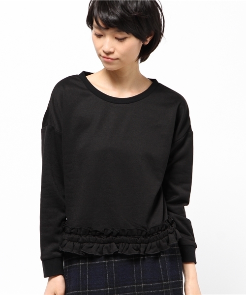 OUTLET（アウトレット）の「【mystic】裾フリルプルオーバー（Tシャツ/カットソー・レディース・グレー/ネイビー/ブラック・FREE）」の2枚目の写真