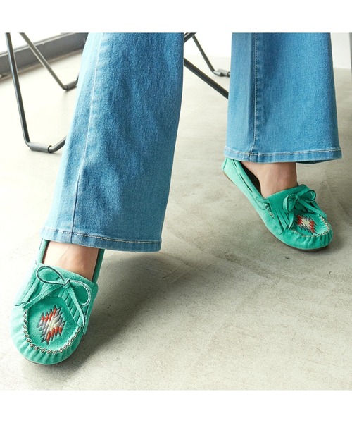 anap mimpi（アナップミンピ）の「オルテガ刺繍モカシンシューズ（モカシン/デッキシューズ・レディース・ダークグレー/ベージュ/ターコイズブルー/グレイッシュベージュ・S/L/LL/M）」の4枚目の写真