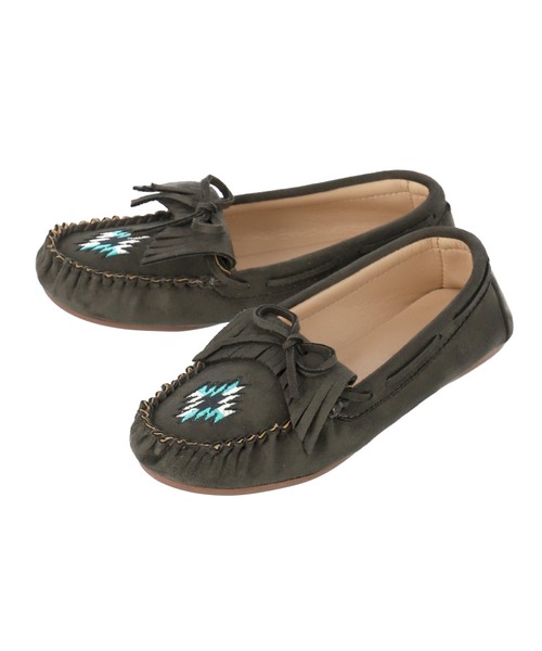 anap mimpi（アナップミンピ）の「オルテガ刺繍モカシンシューズ（モカシン/デッキシューズ・レディース・ダークグレー/ベージュ/ターコイズブルー/グレイッシュベージュ・S/L/LL/M）」の16枚目の写真