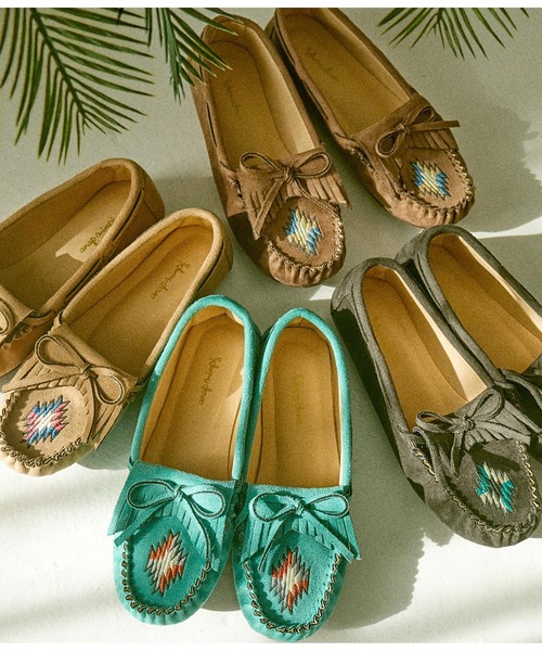 anap mimpi（アナップミンピ）の「オルテガ刺繍モカシンシューズ（モカシン/デッキシューズ・レディース・ダークグレー/ベージュ/ターコイズブルー/グレイッシュベージュ・S/L/LL/M）」の15枚目の写真
