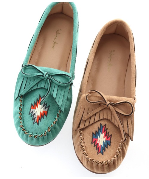 anap mimpi（アナップミンピ）の「オルテガ刺繍モカシンシューズ（モカシン/デッキシューズ・レディース・ダークグレー/ベージュ/ターコイズブルー/グレイッシュベージュ・S/L/LL/M）」の21枚目の写真