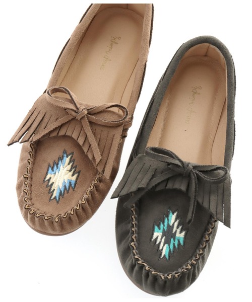 anap mimpi（アナップミンピ）の「オルテガ刺繍モカシンシューズ（モカシン/デッキシューズ・レディース・ダークグレー/ベージュ/ターコイズブルー/グレイッシュベージュ・S/L/LL/M）」の20枚目の写真