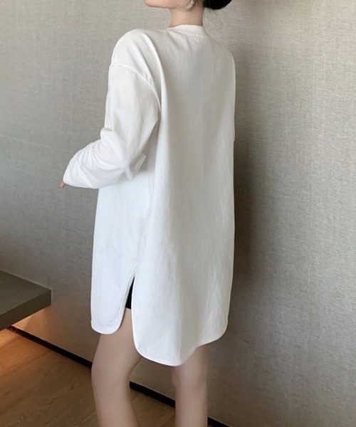 meJane(ミージェーン)の「BロゴプリントルーズシルエットロンT【ZOZOTOWN限定】(Tシャツ/カットソー・レディース・ホワイト/グリーン・FREE)」の7枚目の写真