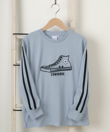 CONVERSE（コンバース）の「【CONVERSE/コンバース】ビッグシルエット スニーカー刺繍 袖ライン キッズ長袖リブTシャツ/【140ｃｍ-160ｃｍ】（Tシャツ/カットソー・キッズ）」