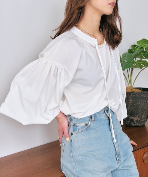 HANNE（アン）の「ボリュームスリーブブラウス（シャツ/ブラウス・レディース・ホワイト/ブラック・フリー）」の15枚目の写真