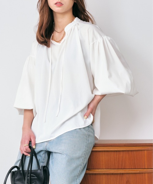 HANNE（アン）の「ボリュームスリーブブラウス（シャツ/ブラウス・レディース・ホワイト/ブラック・フリー）」の17枚目の写真