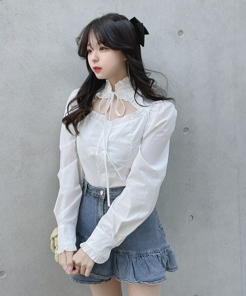 titty＆Co. PETIT by poyo（ティティーアンドコープティバイポヨ）の「【titty&Co.PETIT by POYO】ヘムフリルデニムミニスカパン（デニムスカート・レディース・ブルー・SMALL/MEDIUM）」の21枚目の写真