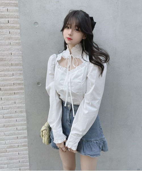 titty＆Co. PETIT by poyo（ティティーアンドコープティバイポヨ）の「【titty&Co.PETIT by POYO】ヘムフリルデニムミニスカパン（デニムスカート・レディース・ブルー・SMALL/MEDIUM）」の22枚目の写真