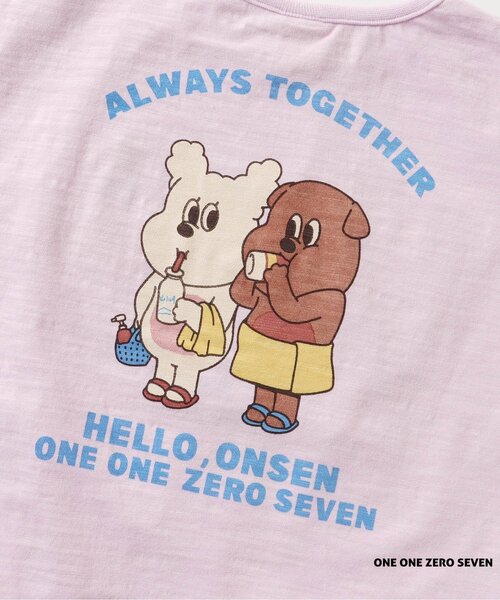 apres les cours（アプレレクール）の「1107 HELLO ONSEN Tシャツ（Tシャツ/カットソー・キッズ・サックスブルー/イエロー/パープル/オフホワイト・100/120/130/110/80/90）」の18枚目の写真